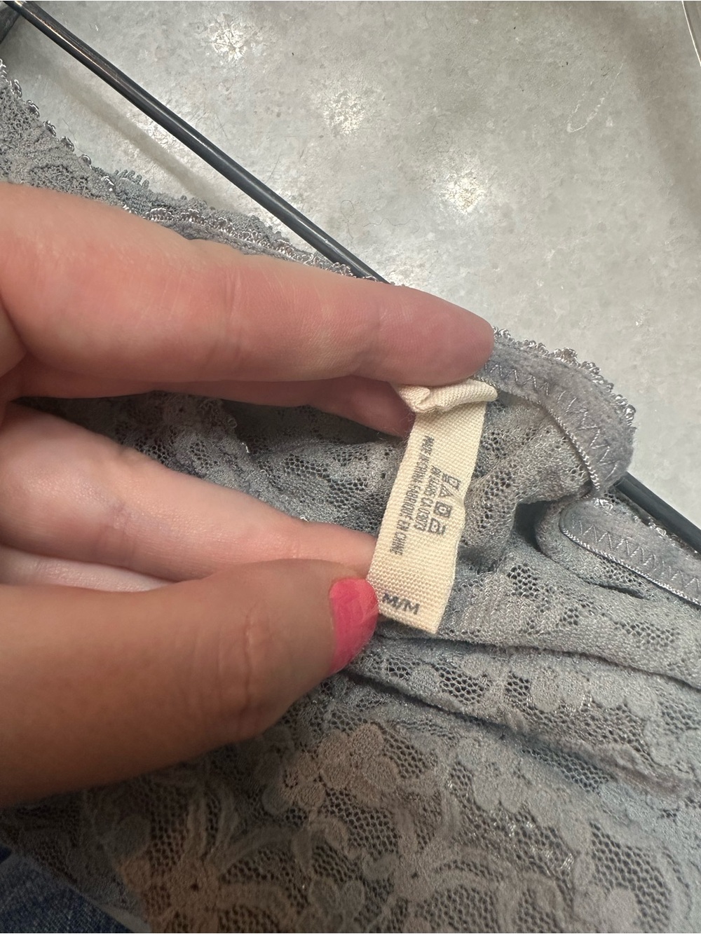 aerie Gray Lace Strapless Bandeau - Picture 3 of 4